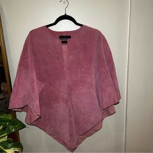 Pink Suede Poncho